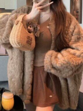 New Faux Fur Coat – Oversized Korean-Style Teddy Coat